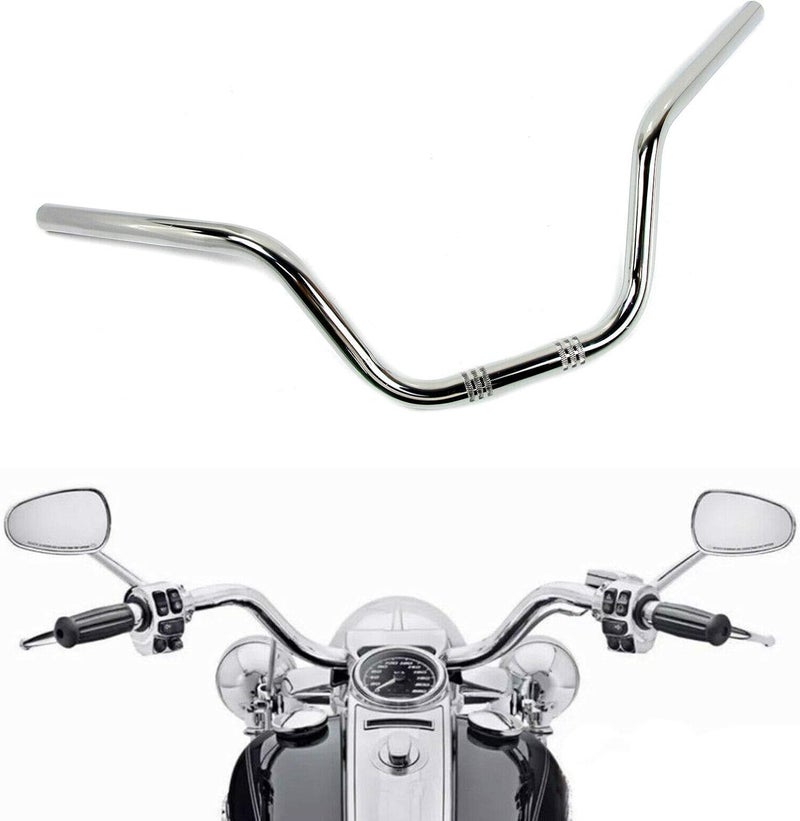 COBIKE Motorcycle Hanger 1 inch 25mm Ace Cafe Racer Clubman Handlebar Handle bars handlebars Bar compatible with Harley Sportster XL883 XL1200 (Chrome Color) - Image 1